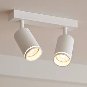 Bodové svietidlo Pipe Ring, 2x biele kovové tienidlo, w