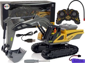 LEAN Toys Diaľkovo ovládané rýpadlo Caterpillar 2.4G Yellow
