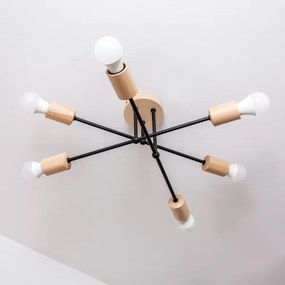 Prisadený luster CAMBRIDGE 6xE27/15W/230V borovica