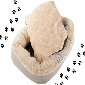 Pelech pre psa / mačku L - Kožúšok - hnedo-béžová