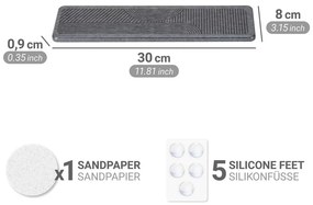 Sivá odkvapkávacia podložka na riad z kremeliny 30x8 cm Damon – Wenko