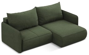 Zelená rozkladacia/s úložným priestorom rohová pohovka (pravý roh) Nanea – Makamii