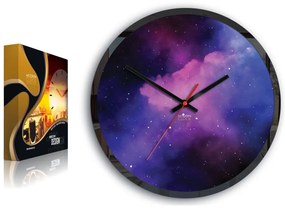 Nástenné hodiny Galaxy fialové