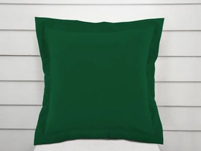 Biante Bavlnená obliečka na vankúš s lemom Moni MOD-514 Tmavo zelená 40 x 40 cm
