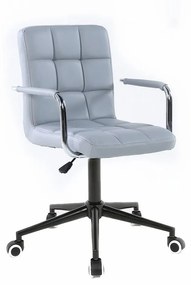 LuxuryForm DESIGN Stolička VERONA na čiernej podstave s kolieskami - šedá