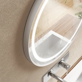 Mereo Mereo, zrkadlo okrúhle pr. 800 mm, LED osvetlenie, pieskované medzikružie, MER-CN168S