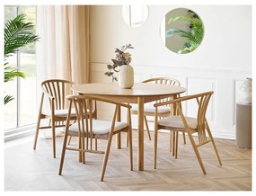 Jedálenská stolička s podrúčkami z dubového dreva v prírodnej farbe Agustin – House Nordic