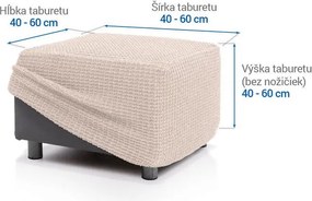 Super strečové poťahy RUBINIA smotanová taburetka (40 - 60 cm)