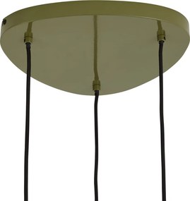 Retro zelená závesná lampa s kovovým tienidlom 6-svetelná - Macaron
