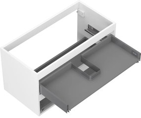 Mexen Box-A, závesná skrinka 90 cm, 2 zásuvky, biela matná, 91AX0-0900-470-2-01