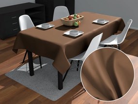 Biante Obdĺžnikový bavlněný saténový ubrus ST-013 Svetlo hnedý 140x160 cm