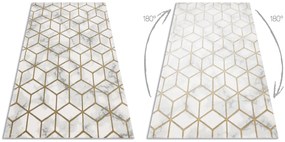 Koberec EMERALD exkluzívny 1014 glamour, kocky krémovo / zlatý