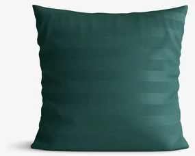 Goldea damašková obliečka na vankúš - tmavo zelené prúžky so saténovým leskom 40 x 40 cm