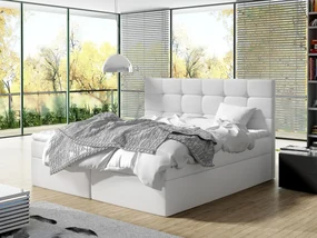 Kontinentálna posteľ Cinema, Dostupné poťahy: ekokoža Soft 017 (biela), Rozmer postele: 180x200