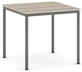 Jedálenský stôl, 800 x 800 mm, tmavo sivá podnož, dub prírodný