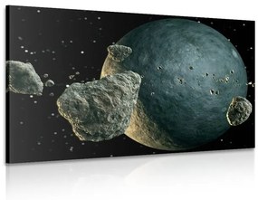 Obraz meteority v okolí planéty - 90x60