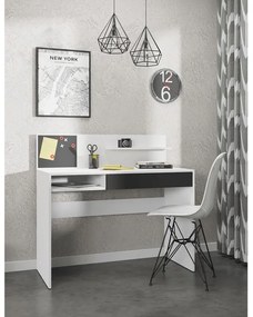 Kondela PC stôl, IMAN, s magnetickou tabuľou, biela-čierna