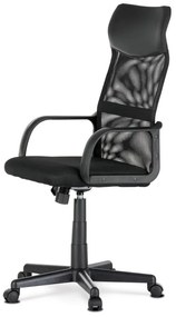 Autronic -  Kancelárska stolička KA-L601 BK, čierna ekokoža a čierna sieťovina MESH
