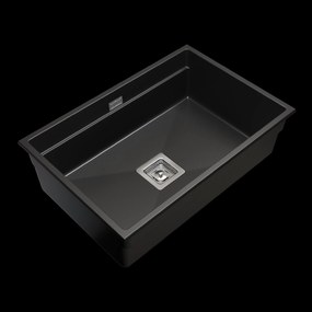 Gamma Decor 7050, 1-komorový granitový drez 700x470x220 mm, čierna, GMA-ZLE000106