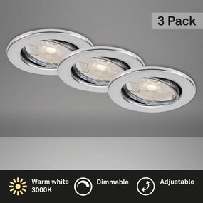 Brilo - SADA 3x stmievateľné LED kúpeľňové podhľadové svietidlo DIMM LED/5,5W/230V IP23