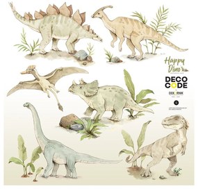 Samolepka do dětského pokoje šťastná říše divů dino - L