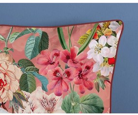 Oranžové obliečky na jednolôžko z organickej bavlny Descanso Flowery, 140 x 220 cm