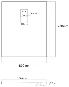 Erga Oldaf, SMC obdĺžniková sprchová vanička 120 x 80 cm, čierna matná, ERG-GMA-OL-80120BK