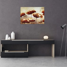Obraz červených kvetov (70x50 cm)