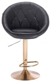 LuxuryForm Barová stolička VERA na zlatom tanieri - čierna