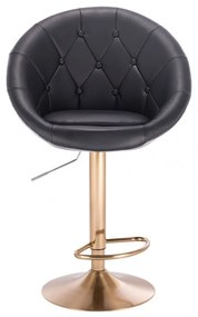 LuxuryForm DESIGN Barová stolička VERA na zlatom tanieri - čierna