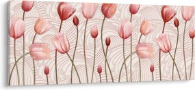 Obraz - Ružové tulipány (120x50 cm)