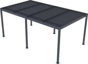 Hliníková bioklimatická pergola s lamelami BestBerg BBP-15G / 509 × 304 × 218 cm / sivá