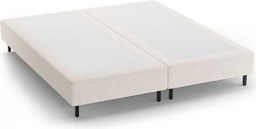 Krémovobiela čalúnená dvojlôžková posteľ bez čela 200x200 cm Whale – Micadoni