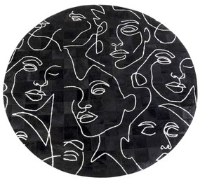 Art Faces koberec čierny Ø250 cm