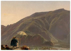 Obraz - Jules Coignet, View of Bozen with a Painter, reprodukcia (70x50 cm)