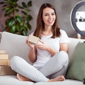 LED Stmievateľná lampa so statívom a držiakom na vlogovanie LED/15W/5V 2700-6500K