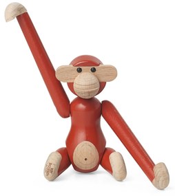 Kay Bojesen Denmark Drevená opička Monkey Mini Vintage Red 9,5 cm