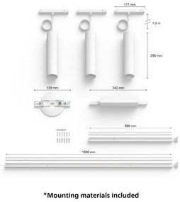 Philips - SADA 3x LED RGB Stmievateľný luster do lištového systému Hue LED RGB/15,6W/230V