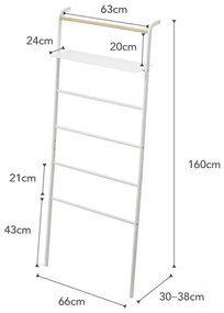 Biely vešiak s poličkou YAMAZAKI Tower Ladder