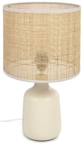 Krémová/v prírodnej farbe keramická stolová lampa (výška 46 cm) Erna – Kave Home