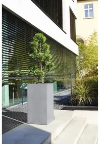 Samozavlažovací kvetináč vysoký plastový Lechuza Canto Stone 40 x 40 x 76 cm sivý