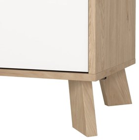 Biela/v prírodnej farbe komoda v dekore duba 99x73x39 cm Ikast – Tvilum