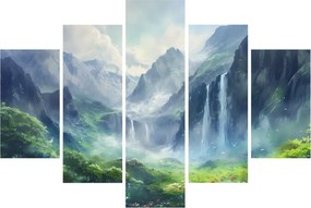 Obraz - Údolie vodopádov (150x105 cm)