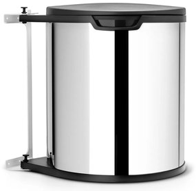 Vstavaný oceľový odpadkový kôš v lesklej striebornej farbe 15 l – Brabantia