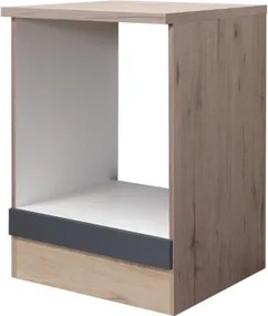 Kuchynská skrinka pre vstavanú rúru Tiago, dub san remo/šedá, 60 cm%