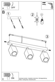 Sollux SL.1037 - Bodové svietidlo KEKE 3xGU10/40W/230V dub