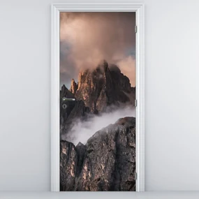 Fototapeta na dvere - Talianske Dolomity schované v hmle (95x205cm)