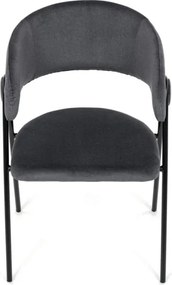Jedálenská stolička zamatová, sivá DCL-X7130 GREY2