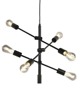 Inteligentné priemyselné závesné svietidlo čierne vrátane 6 WiFi ST64 - Sydney