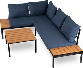 Záhradný set Necasario (námornícka modrá + čierna) (pre 4 osoby). Akcia -14%. Vlastná spoľahlivá doprava až k Vám domov. 1119340